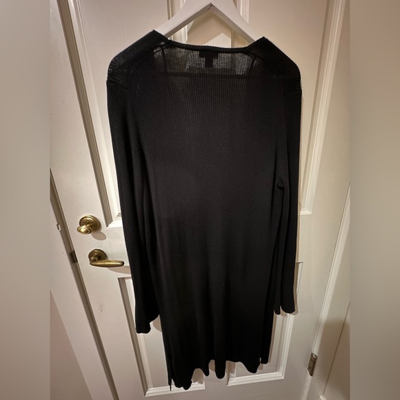 ANN TAYLOR Long Cardigan Duster Jacket Women’s Large with Black Flared Cuffs - Picture 5 of 7